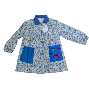 bata-colegio-infantil-flor-mariposa-azul-botones