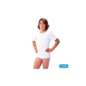 Camiseta interior niño algodón manga corta blanca Fabio