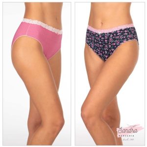Brislip Pink Dalia Janira pack de 2 bragas de algodón