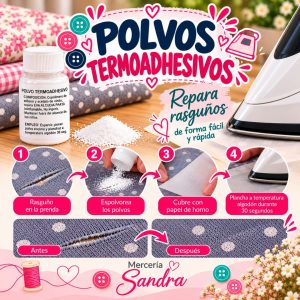 Polvos termoadhesivos para ropa para reparar rasguños en prendas